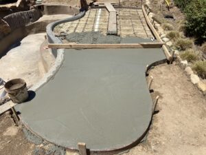 Concrete sub slab for a flagstone patio