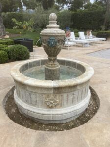 Sectional limestone fountain
